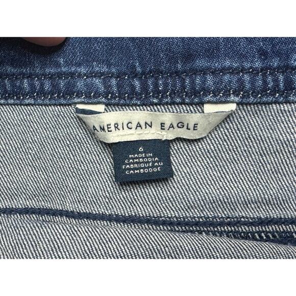 American Eagle Women's Strapless Shorts Denim Romper - Size 6 - Picture 5 of 6